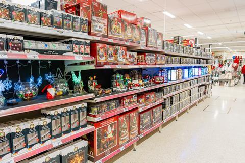 Christmas products on display at Wilko store in Plymouth
